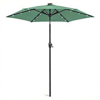 7.5ft Solar LED Patio Umbrella Tilt Crank Outdoor