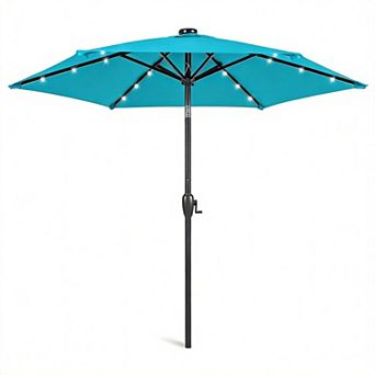 7.5ft Solar LED Patio Umbrella Tilt Crank Outdoor