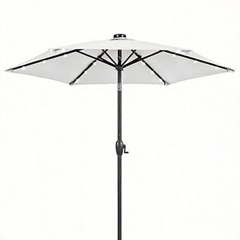 7.5ft Solar LED Patio Umbrella Tilt Crank Outdoor