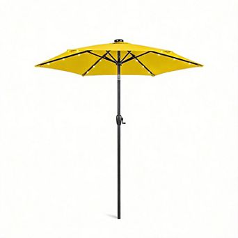 7.5ft Solar LED Patio Umbrella Tilt Crank Outdoor