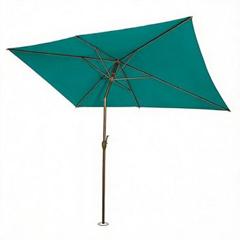 6.5 FT Outdoor Umbrella Crank Market Ribs UV Waterproof Tilt Garden Pool