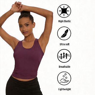 5 Pack Women's Workout Racer Tank Tops Yoga Athletic Gym Crop