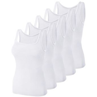 5 Pack Women's Square Neck Sleeveless Tank Top