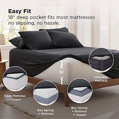 6 Piece Deep Pocket Queen Sheets Prewashed Ultra-soft Hotel Bedding