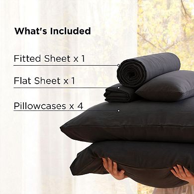 6 Piece Deep Pocket Queen Sheets Prewashed Ultra-soft Hotel Bedding