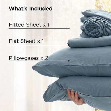 4 Piece Twin Deep Pocket Sheets Ultra-soft Breathable Hotel Bedding