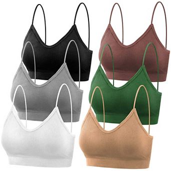 6-Pack Women's Bralettes Padded Sports Bras