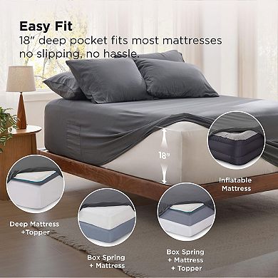6 Piece Deep Pocket Full Sheets Set Ultra-soft Breathable Hotel Bedding
