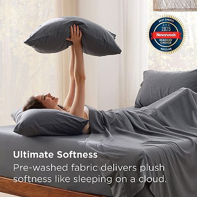 6 Piece Deep Pocket Full Sheets Set Ultra-soft Breathable Hotel Bedding