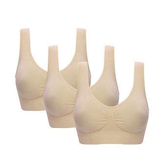 3 Pack Women's Seamless Sports Bra Removable Pads