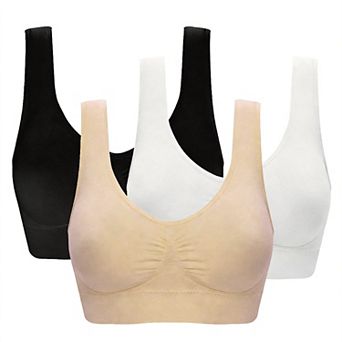 3 Pack Women's Seamless Sports Bra Removable Pads