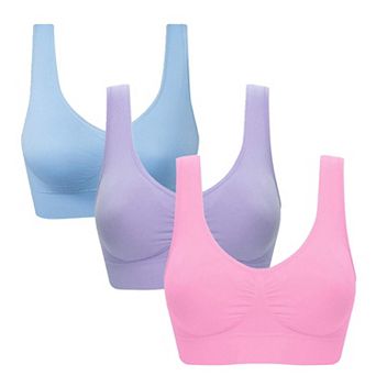 3 Pack Women's Seamless Sports Bra Removable Pads