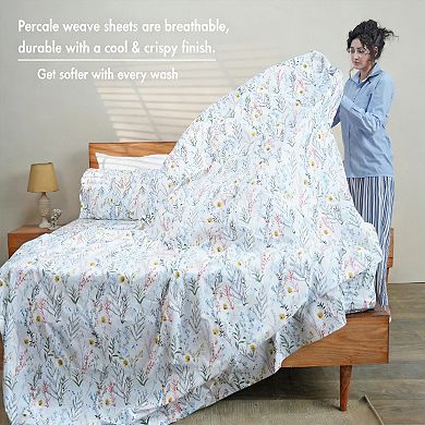 4 Piece California King Percale Sheets Crisp Breathable Hotel-style Set