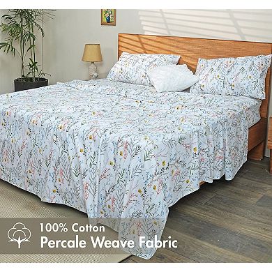 4 Piece California King Percale Sheets Crisp Breathable Hotel-style Set