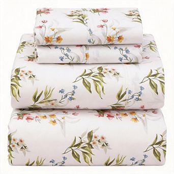 4 pc California King Percale Sheets Crisp Breathable Hotel-style Set