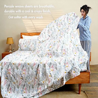 4 Piece King Ton Percale Sheets King Bed Set