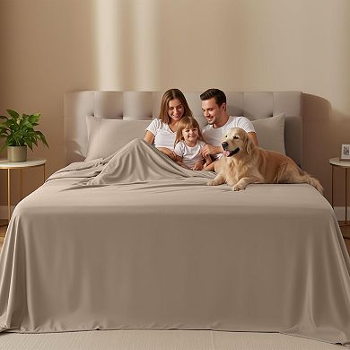 3 Piece Twin XL Sheet Set Dorm Soft Breathablefiber College Fitted Flat