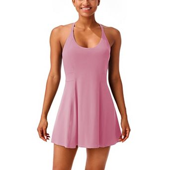 Women's Tennis Dress Adjustable Straps Built-in Bra Athletic Shorts