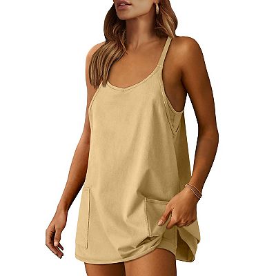women tennis dress with built in shorts Tennis Dress for Women, Zip Collar Sport Dress with Built In Shorts, Active Mini Dress, Black
