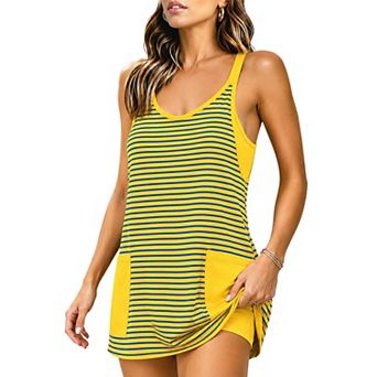 Women's Athletic Tennis Dress Built-in Shorts Summer Travel