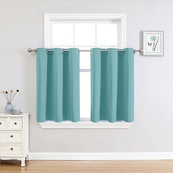 2 Panels Small Window Curtains Thermal Blackout Grommet Short Bedroom Kitchen 42"W x 36"L