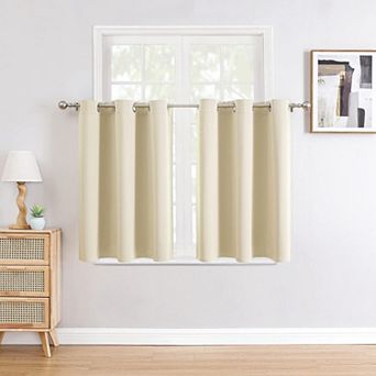 2 Panels Small Window Curtains Thermal Blackout Grommet Short Bedroom Kitchen 42"W x 36"L