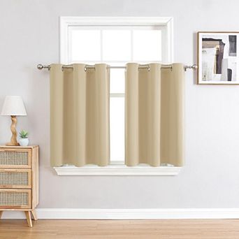 2 Panels Small Window Curtains Thermal Blackout Grommet Short Bedroom Kitchen 42"W x 36"L