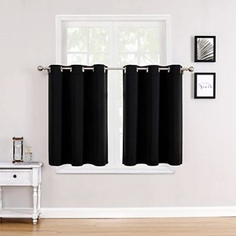 2 Panels Small Window Curtains Thermal Blackout Grommet Short Bedroom Kitchen 42"W x 36"L