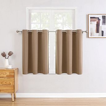 2 Panels Small Window Curtains Thermal Blackout Grommet Short Bedroom Kitchen 42"W x 36"L