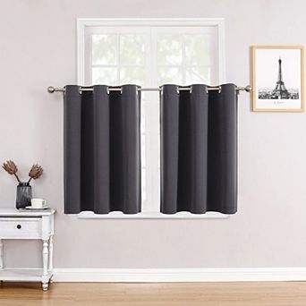 2 Panels Small Window Curtains Thermal Blackout Grommet Short Bedroom Kitchen 42"W x 36"L