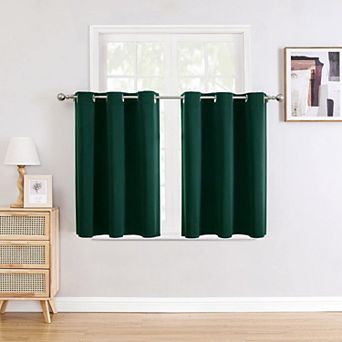 2 Panels Small Window Curtains Thermal Blackout Grommet Short Bedroom Kitchen 42"W x 36"L
