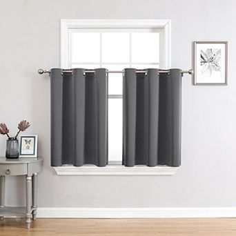 2 Panels Small Window Curtains Thermal Blackout Grommet Short Bedroom Kitchen 42"W x 36"L