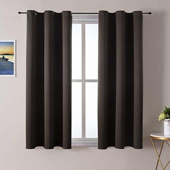 2 panels Blackout Curtains Bedroom Thermal Grommet Panels 70"W x 63"L