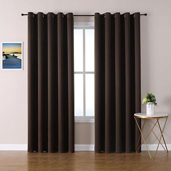 2 Panels Blackout Curtains Bedroom Thermal Grommet 70"W x 84"L