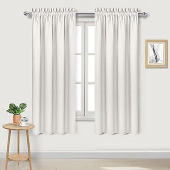 Thermal Blackout Curtains Rod Pocket Window Drapes Set Of 2