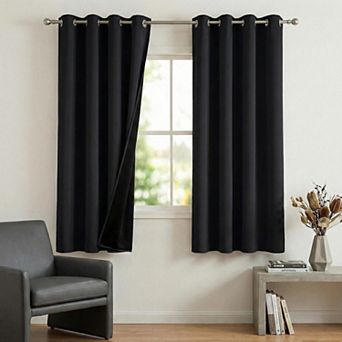 2 Panels Bedroom Blackout Curtains Thermal Grommet Drapes