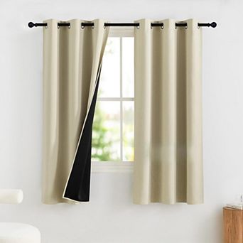 2 Panels Bedroom Blackout Curtains Thermal Grommet Drapes