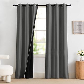 2 Panels Bedroom Blackout Curtains Thermal Grommet Drapes
