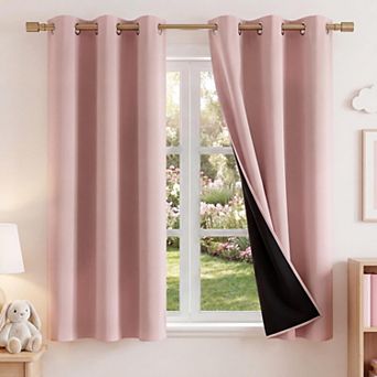 2 Panels Bedroom Blackout Curtains Thermal Grommet Drapes