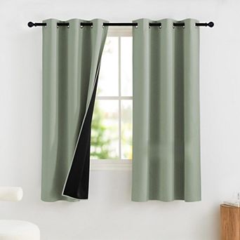 2 Panels Bedroom Blackout Curtains Thermal Grommet Drapes