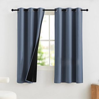 2 Panels Bedroom Blackout Curtains Thermal Grommet Drapes