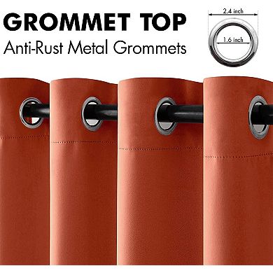 2 Panelst Blackout Curtains Thermal Insulated Grommet Drapery Panels