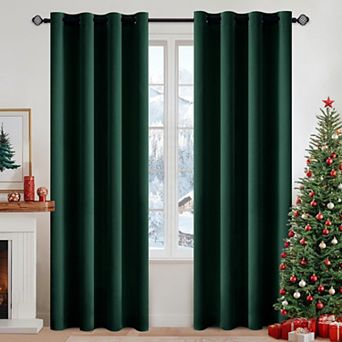 2 Panelst Blackout Curtains Thermal Insulated Grommet Drapery Panels
