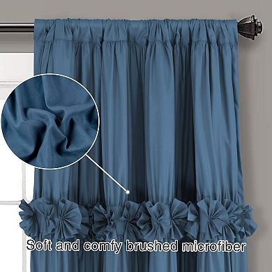 2 Panels Thermal Blackout Boho Ruched Butterfly Flower Drapes