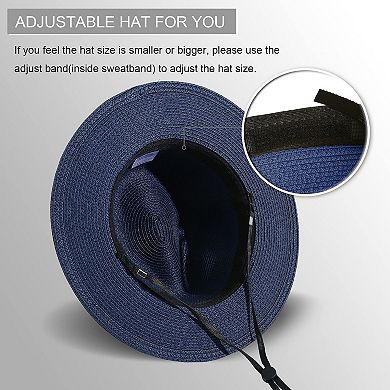 Women Straw Panama Hat Fedora Sun Beach Roll Up