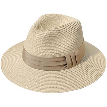 Women Straw Panama Hat Fedora Sun Beach Roll Up