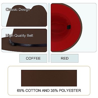 Wide Brim Fedora Two Tone Felt Panama Hat