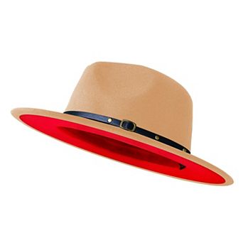 Wide Brim Fedora Two Tone Felt Panama Hat
