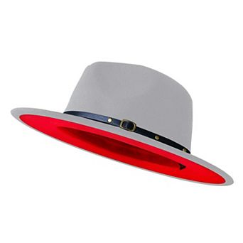 Wide Brim Fedora Two Tone Felt Panama Hat