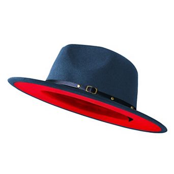 Wide Brim Fedora Two Tone Felt Panama Hat